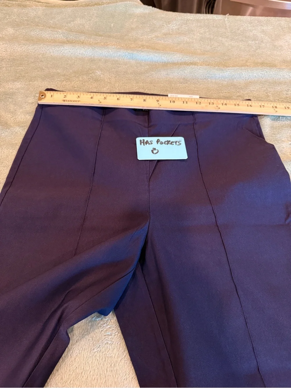 NWT Rafaella Pintuck Crop Pants Women’s Size 14 Navy Pull-On Stretch Pockets